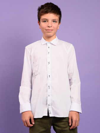 2124 Рубашка д/м (белый весь размерный ряд)