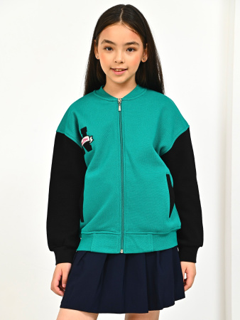 10493 Толстовка утепл. д/д (изумруд весь размерный ряд)