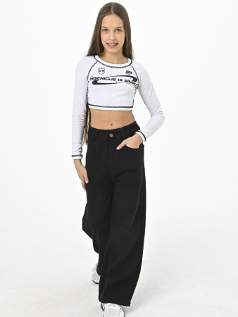 F2821-Ch Джинсы утепленные д/д (черный весь размерный ряд)