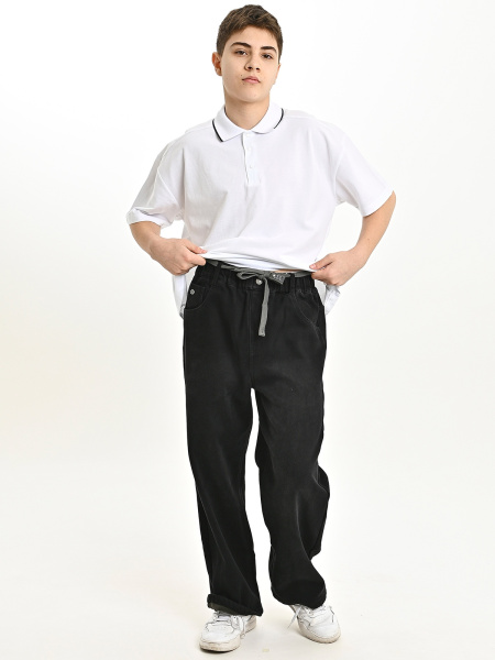 25351-Ch Джинсы утепленные д/м (черный весь размерный ряд)