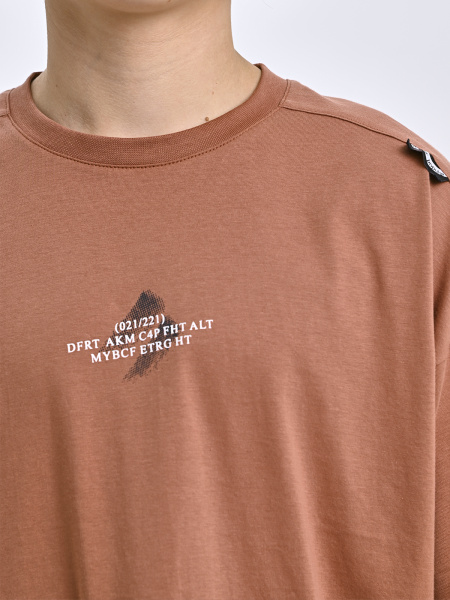 5428 Футболка оверсайз д/м (коричневый весь размерный ряд)