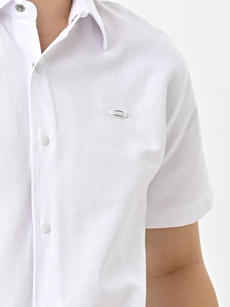 4911 Рубашка (батал) к.р. д/м (белый весь размерный ряд)