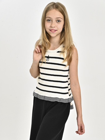 C2501-Ch Костюм тройка д/д (чёрно-белый весь размерный ряд)