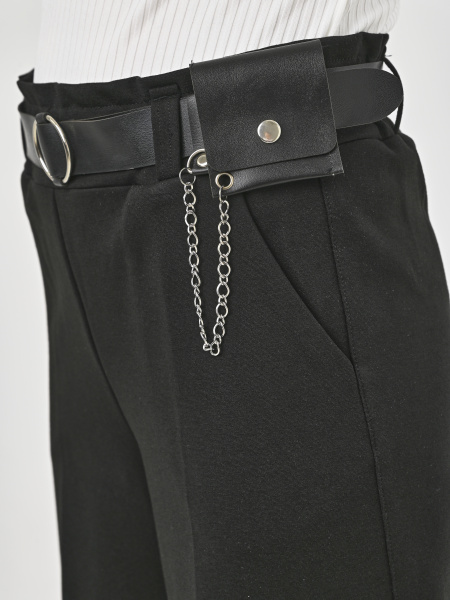 210KG Брюки палаццо утепл. д/д (черный весь размерный ряд)