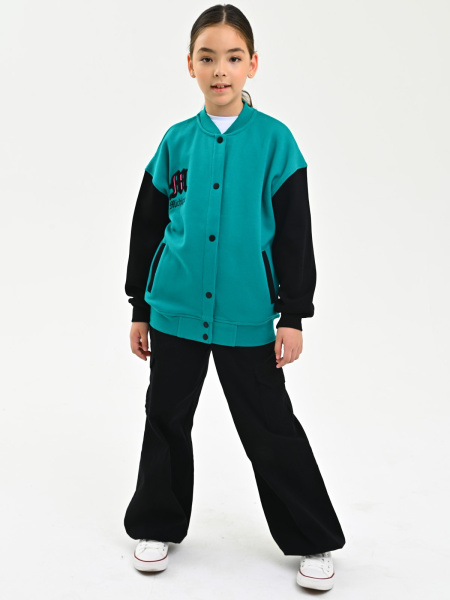 10492 Толстовка утепл. д/д (изумрудный весь размерный ряд)