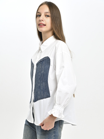 92013-Ch Блузка д/д (белый весь размерный ряд)