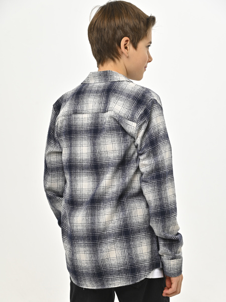 2699 Рубашка д/м клетка  (синий,кремовый весь размерный ряд)