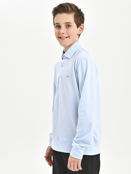 4257 Поло д/м дл.р. (голубой весь размерный ряд)