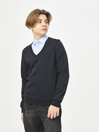 4998 Джемпер/обманка д/м (темно-синий,голубой весь размерный ряд)