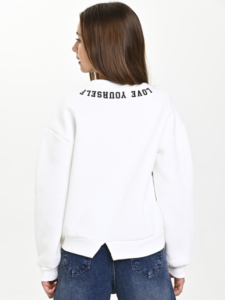 825557 Толстовка утепл. д/д (белый 158)