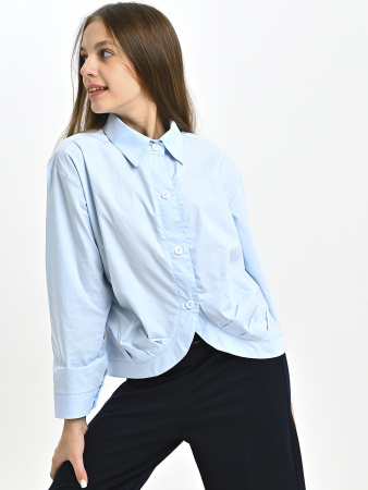 3026-Ch Блузка д/д (голубой весь размерный ряд)