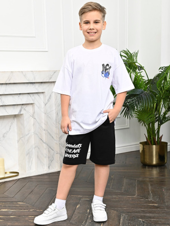 3016 Футболка д/м оверсайз (белый весь размерный ряд)