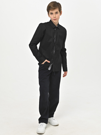 4979 Рубашка дл.р. д/м (черный весь размерный ряд)