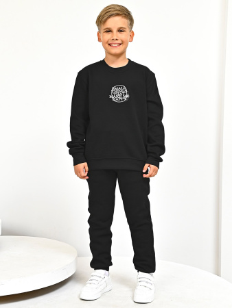 2847 Толстовка утепл. д/м (черный весь размерный ряд)