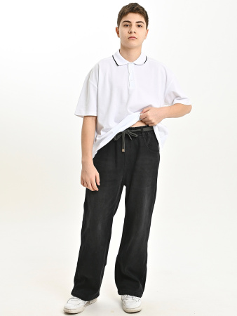 25383-Ch Джинсы утепленные д/м (черный весь размерный ряд)