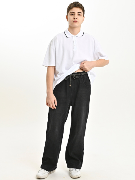 25383-Ch Джинсы утепленные д/м (черный весь размерный ряд)