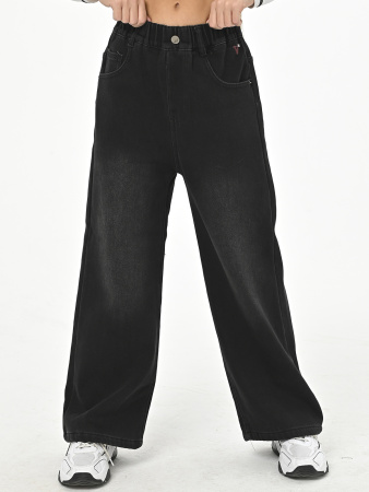 F2821-Ch Джинсы утепленные д/д (черный,серый весь размерный ряд)