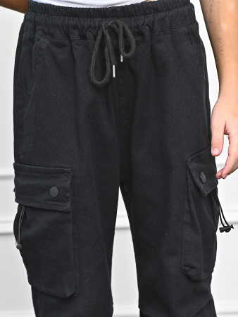 24205KG Брюки карго уни. (черный весь размерный ряд)