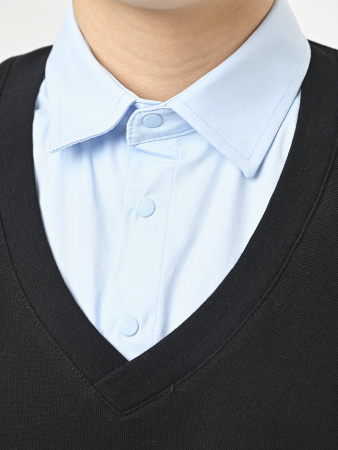 5004 Джемпер/обманка д/м (черный,голубой весь размерный ряд)