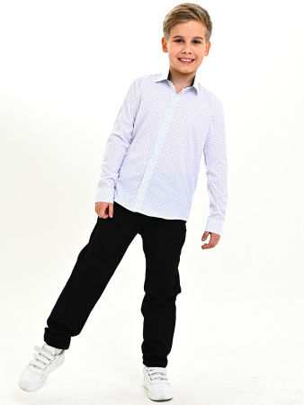 4064 Рубашка дл.р. д/м (белый,синий весь размерный ряд)