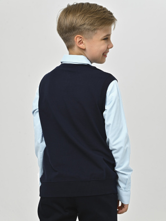 4818 Рубашка/обманка д/м (темно-синий,голубой весь размерный ряд)