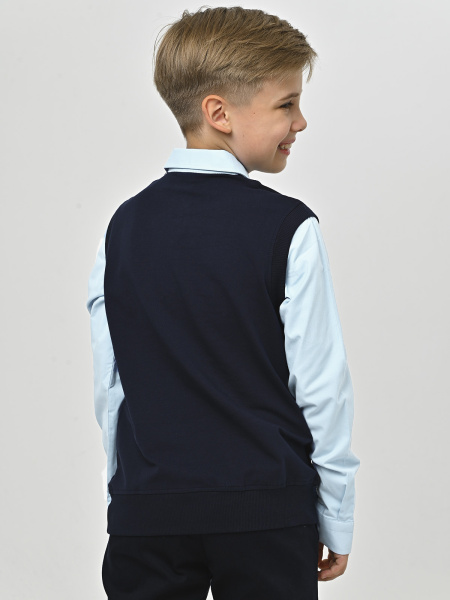 4818 Рубашка/обманка д/м (темно-синий,голубой весь размерный ряд)