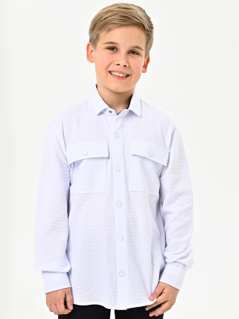 4249 Рубашка трик. дл.р. д/м (белый весь размерный ряд)