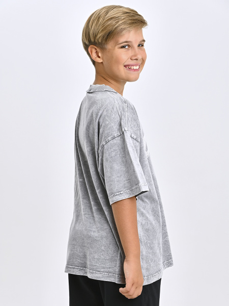 5329 Футболка оверсайз д/м (серый весь размерный ряд)