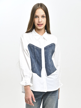 92013-Ch Блузка д/д (белый весь размерный ряд)