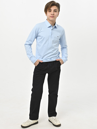 4945 Поло дл.р. д/м (голубой весь размерный ряд)