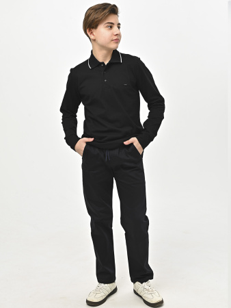 4939 Поло дл.р. д/м (черный весь размерный ряд)