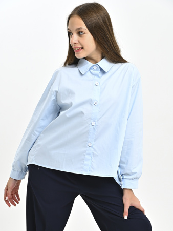 3025-Ch Блузка д/д (голубой весь размерный ряд)