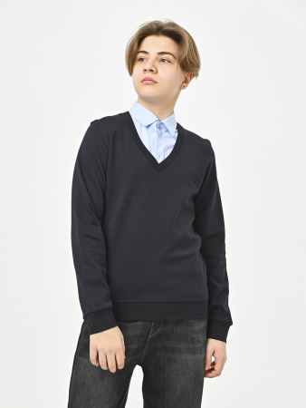 4998 Джемпер/обманка д/м (темно-синий,голубой весь размерный ряд)