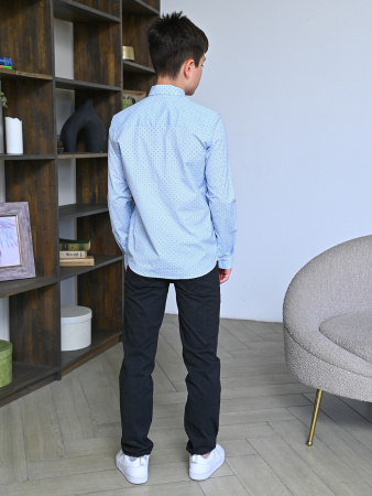 2587 Рубашка дл.р. д/м (светло-голубой 146)