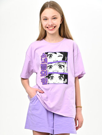 10520 Футболка д/д (сиреневый 134)