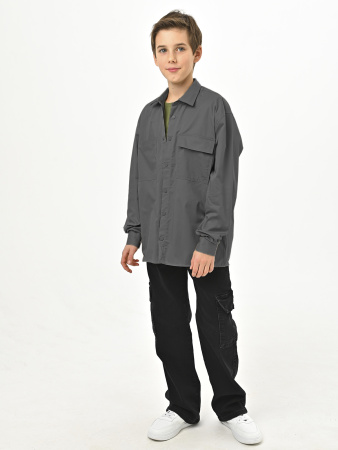 4733 Рубашка дл.р. (батал) д/м (темно-серый весь размерный ряд)