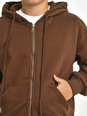 6153-Ch Толстовка д/м (коричневый весь размерный ряд)