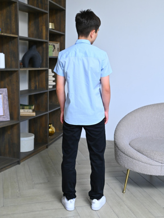 2455 Рубашка к.р. д/м (светло-голубой весь размерный ряд)