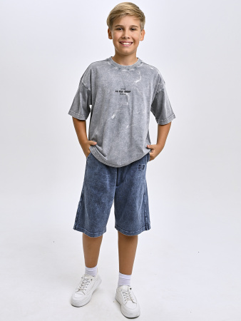 5339 Футболка оверсайз д/м (серый весь размерный ряд)