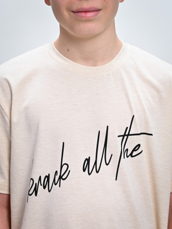 2294 Футболка д/м (бежевый меланж весь размерный ряд)