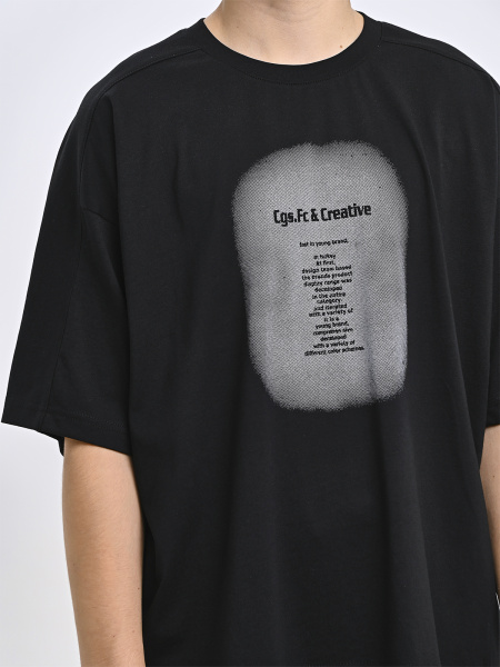 5445 Футболка оверсайз д/м (черный весь размерный ряд)