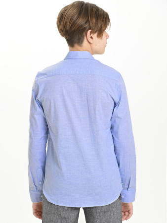 4886 Рубашка дл.р. д/м (ярко-голубой меланж весь размерный ряд)