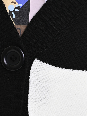 202206 Кардиган д/д (белый,черный 164)