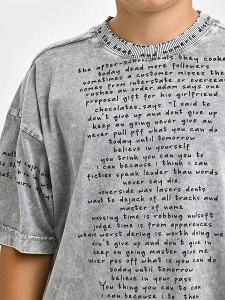 5326 Футболка оверсайз д/м (серый весь размерный ряд)