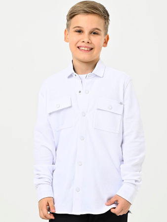 4333 Рубашка трик. дл.р. д/м (белый весь размерный ряд)