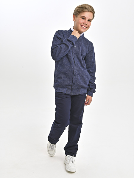 1671 Жакет д/м (т.син/серый размер 116)