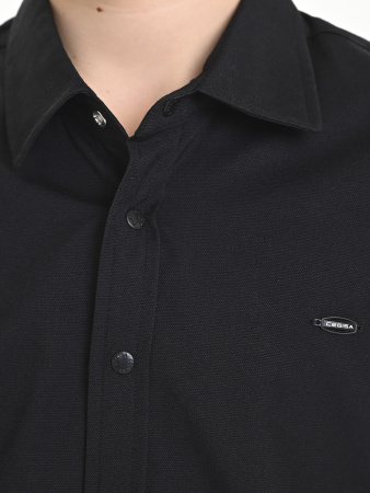 4706 Рубашка дл.р. д/м (черный весь размерный ряд)