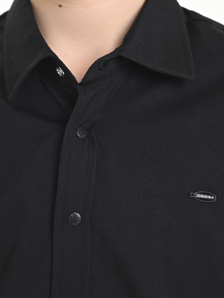 4706 Рубашка дл.р. д/м (черный весь размерный ряд)