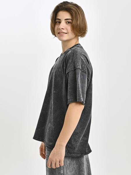 5332 Футболка оверсайз д/м (темно-серый весь размерный ряд)