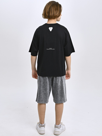 5443 Футболка оверсайз д/м (черный весь размерный ряд)